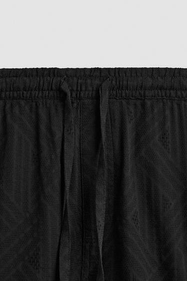 GEOMETRIC JACQUARD BERMUDA SHORTS - Black by Zara - Image 8