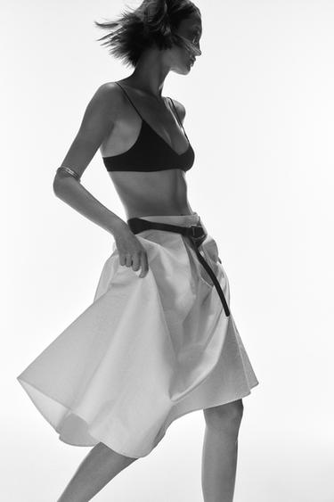 FALDA CAPA CINTURÓN - Blanco de Zara