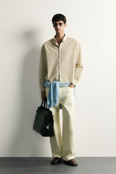 CAMISA RELAXED FIT CUADROS - Dorado de Zara - Imagen 0