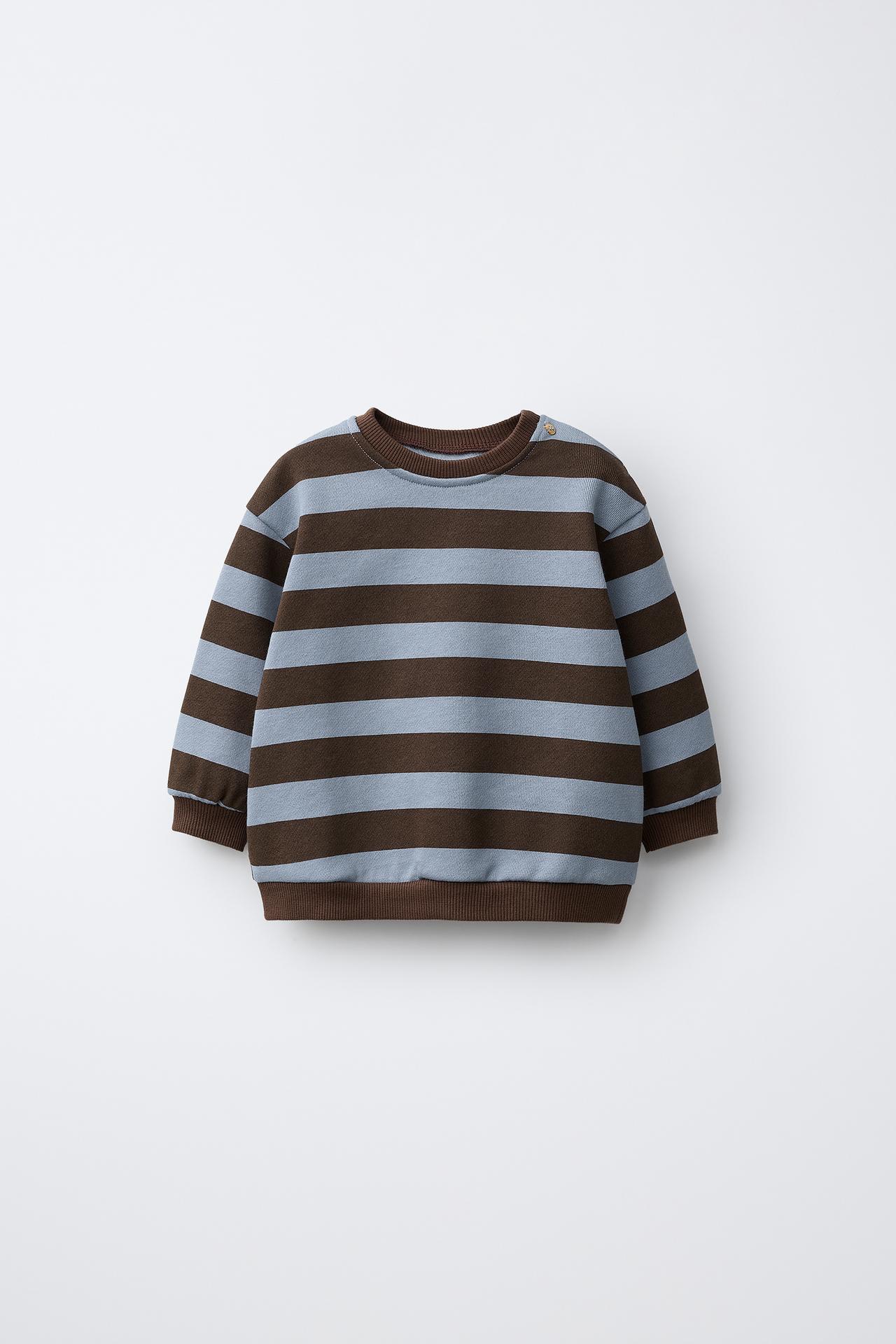 STRIPED SWEATSHIRT — Light blue