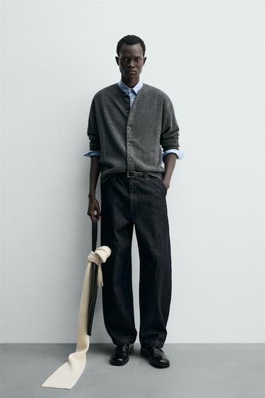 Zaras RELAXED FIT-KOFTA AV YLLEBLANDNING - Grå