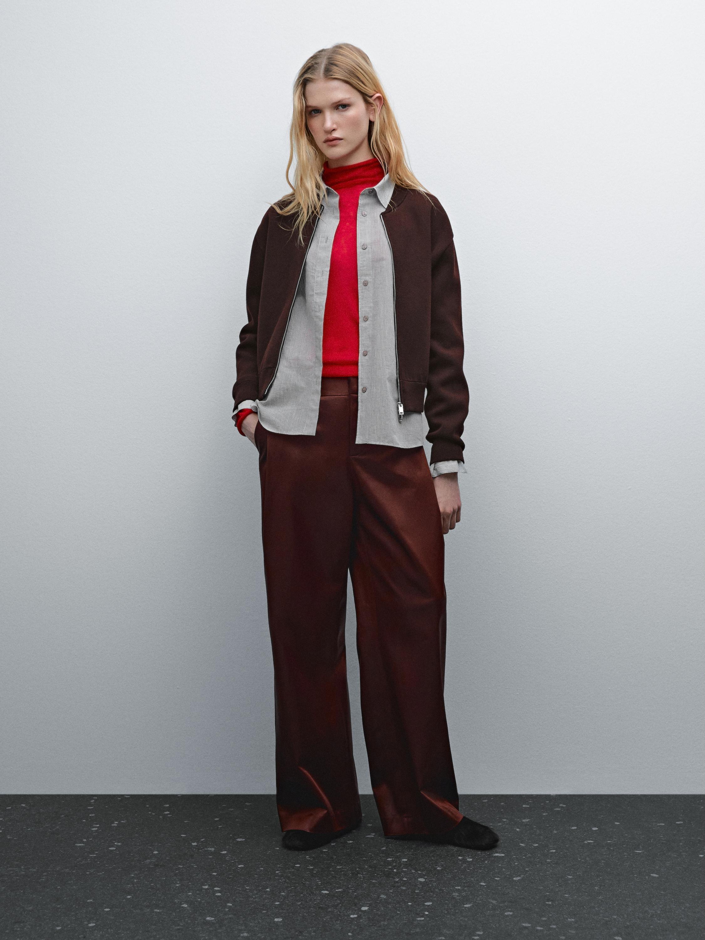full zip motif cardigan(unisex)/brown | KNUTH MARF