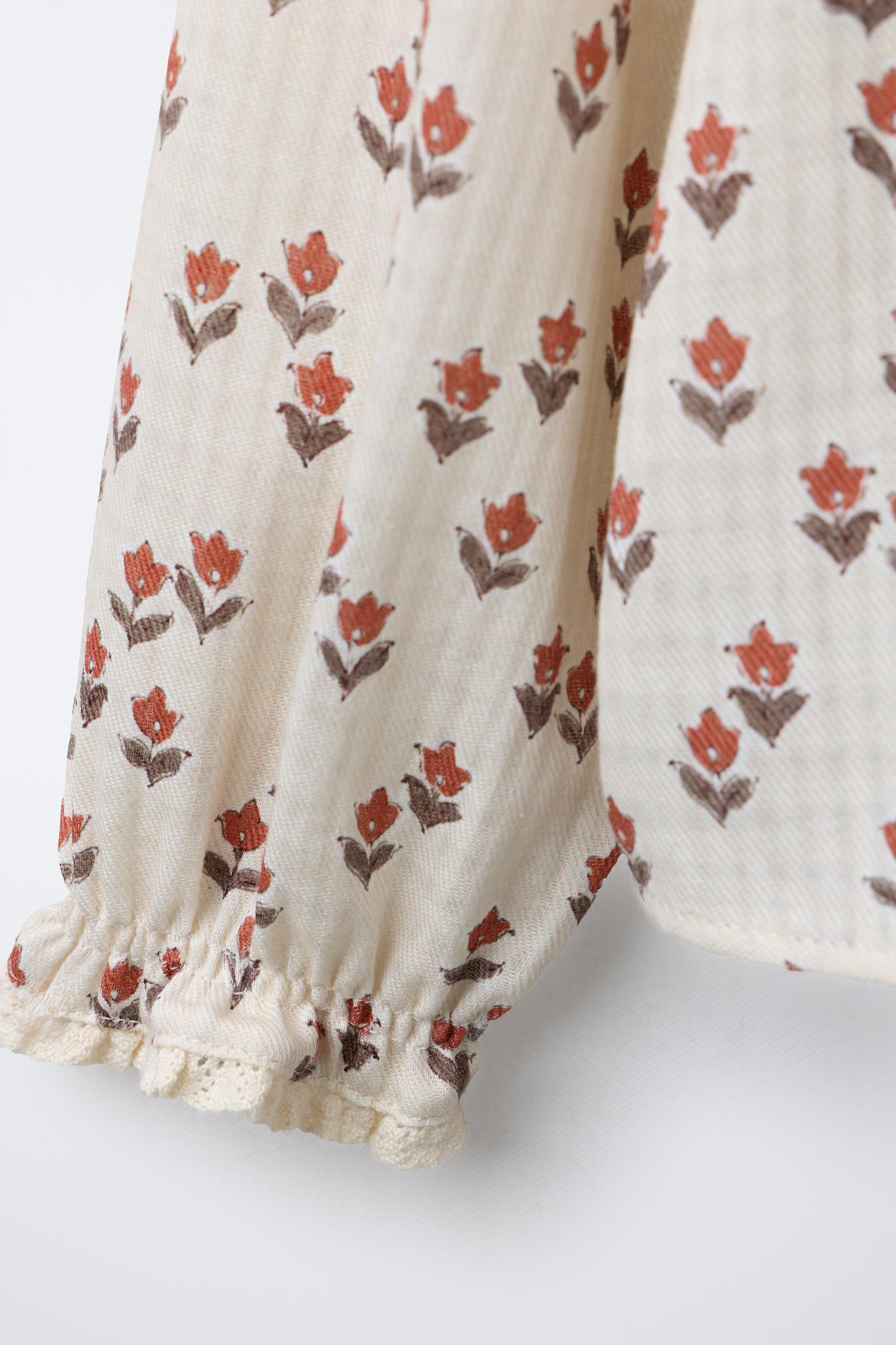 LACE TRIM FLORAL SHIRT