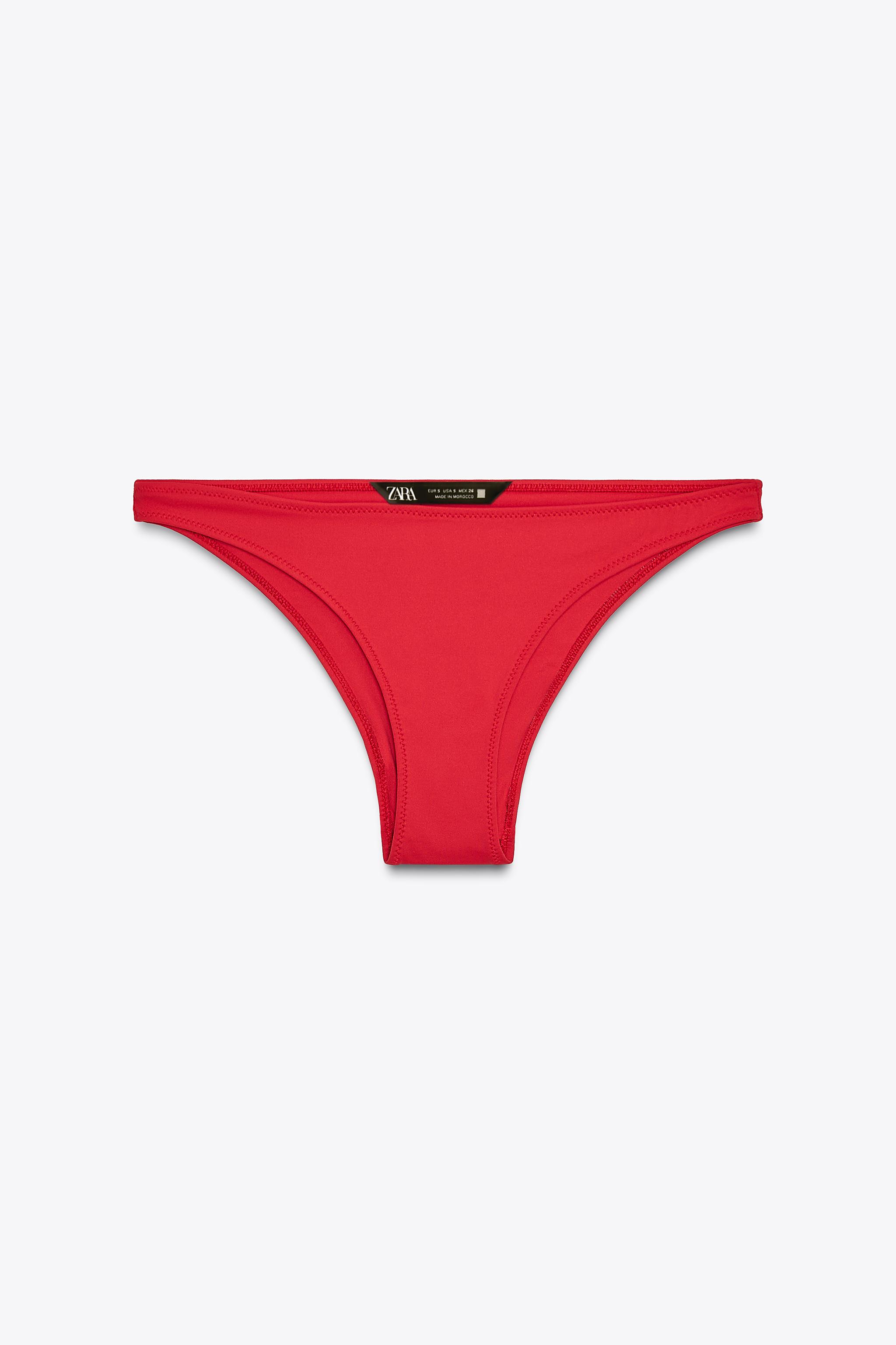 ZARA 無地ビキニボトム 2910/218 PLAIN BIKINI BOTTOMS - Red | ZARA United States