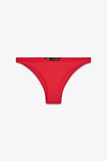 سروال بكيني سادة - أحمر الخاص بـ Zara