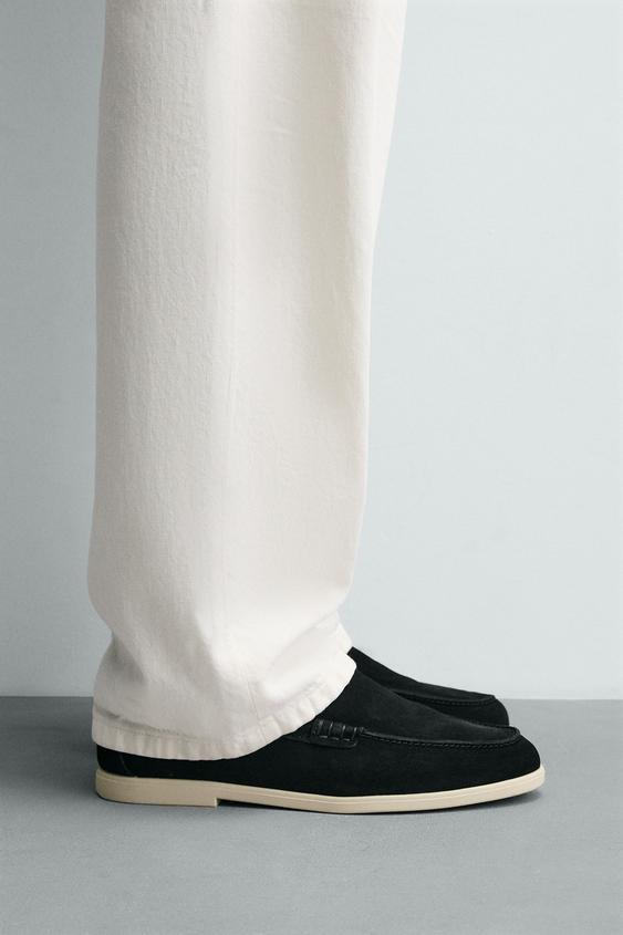 CASUAL LEATHER LOAFERS - Black by Zara - Image 0