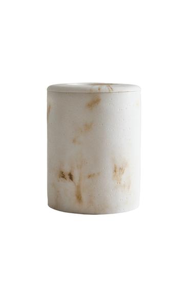 MARBLE-EFFECT BATHROOM BIN - Beige by Zara