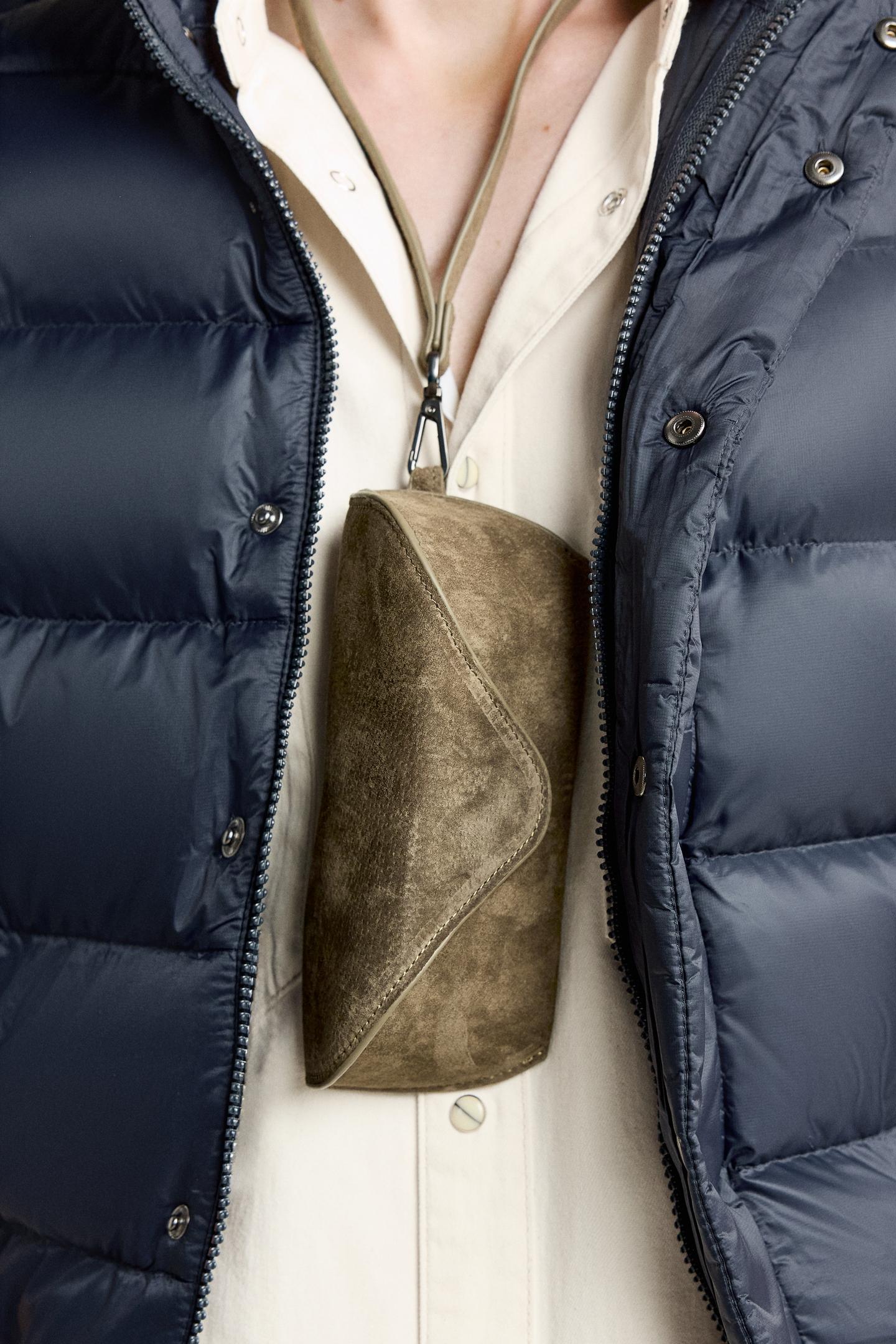 Кожаный футляр для очков Zara, цвет: Хаки зелёный