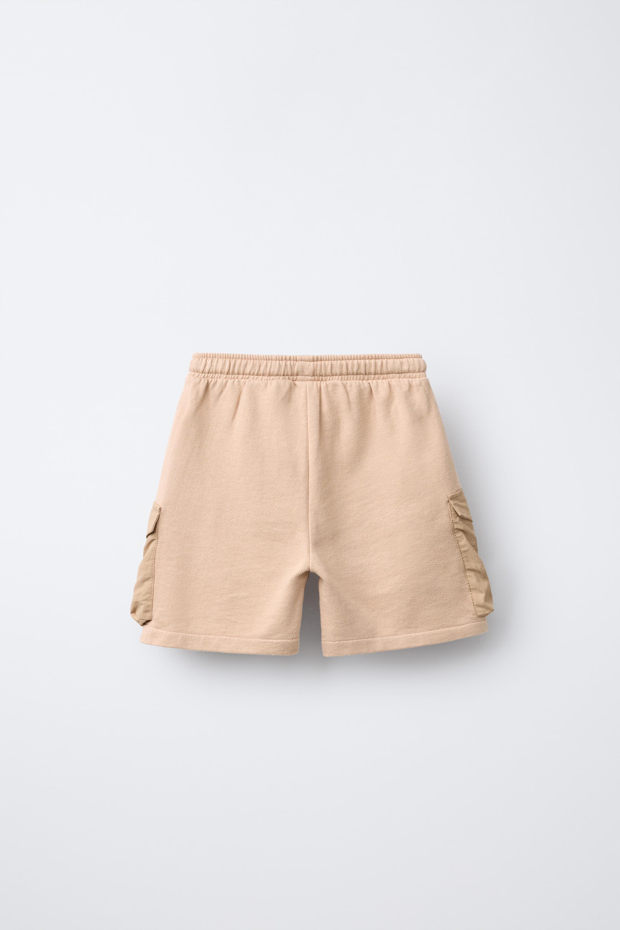 EMBROIDERED CARGO SHORTS Beige ZARA United States