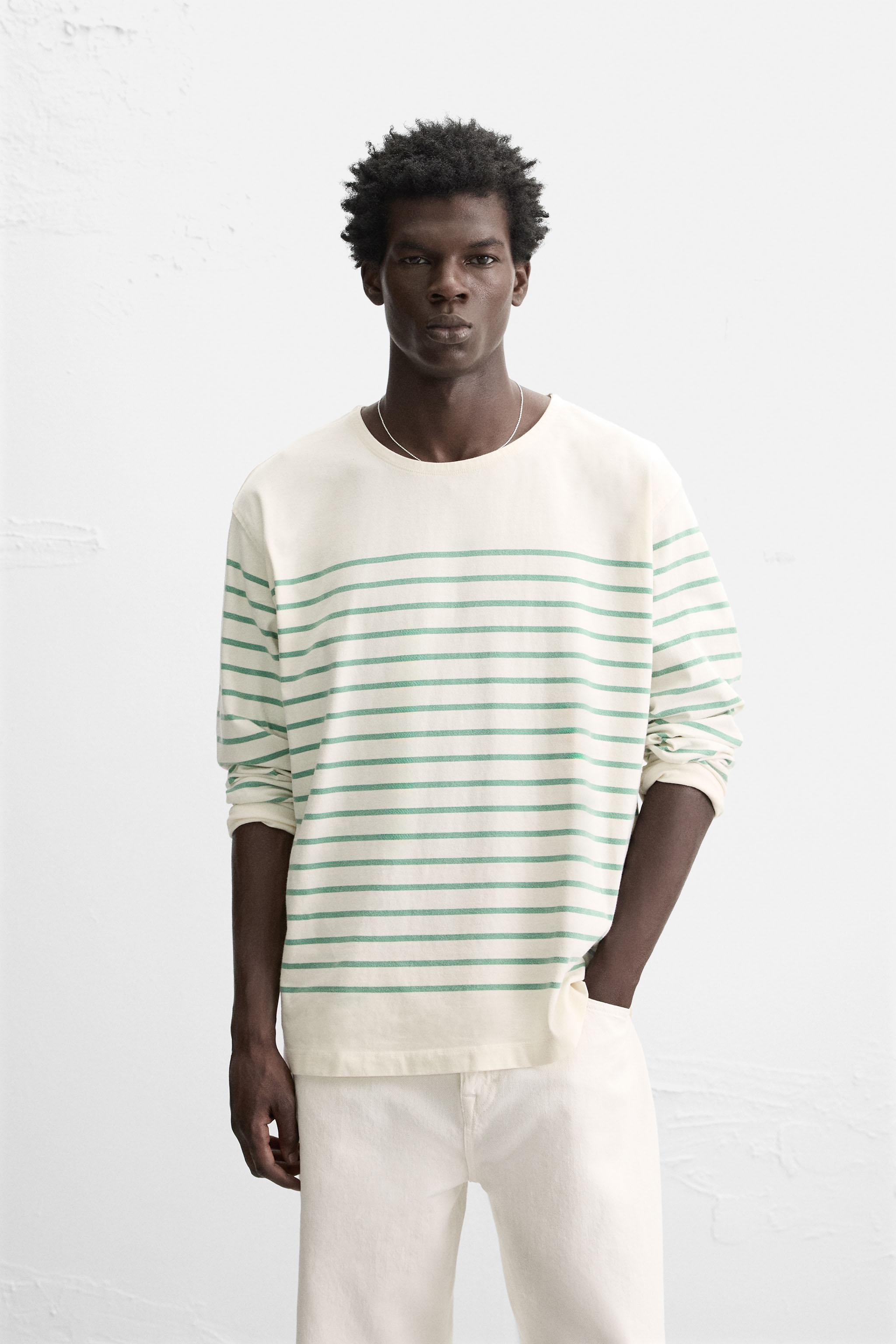 T-SHIRT EN JACQUARD À RAYURES