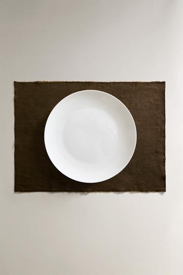 SET DE TABLE LIN DÉLAVÉ - Kaki de Zara - Image 4