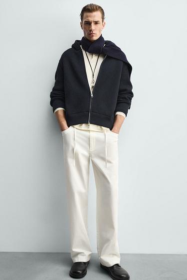 PANTALON FLUIDE COUPE DÉCONTRACTÉE - Blanc de Zara - Image 4