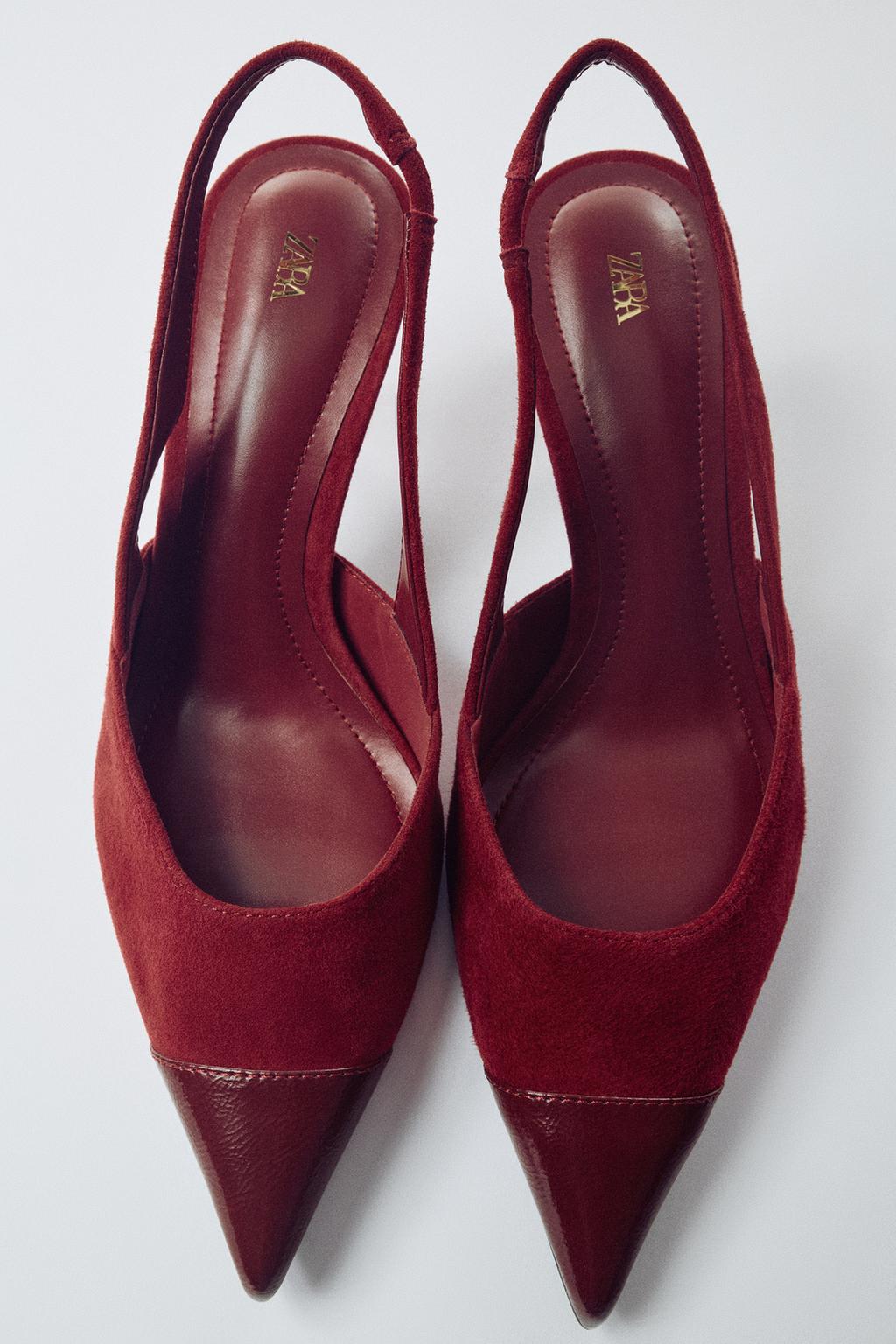 SUEDE HEELED SLINGBACK SHOES