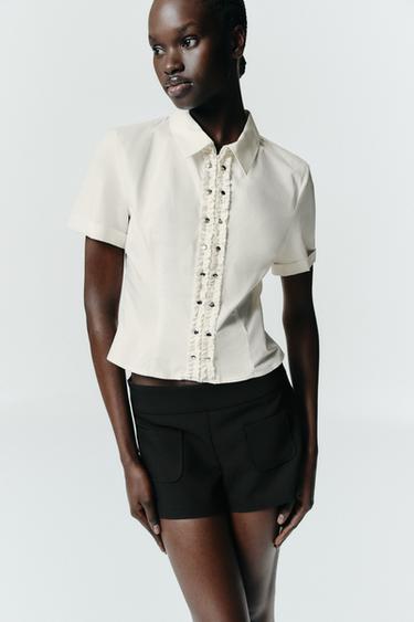 Zara MINI POCKET SHORTS - Black