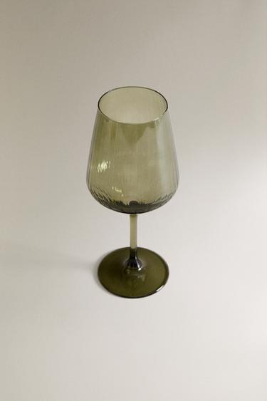 GLASS WITH LINES - Green by Zara - Image 1