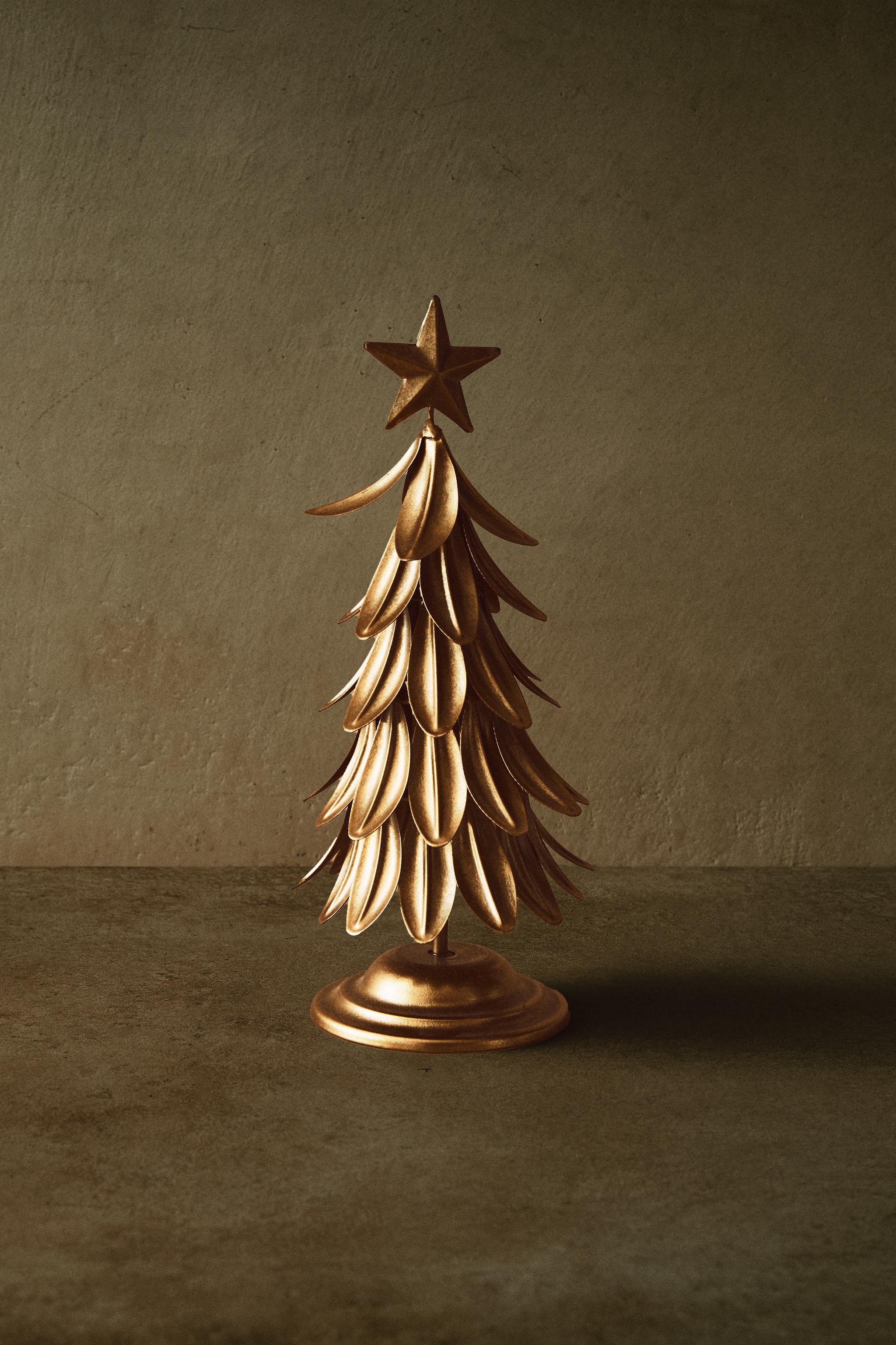METAL CHRISTMAS TREE FIGURE - Golden | ZARA United Kingdom