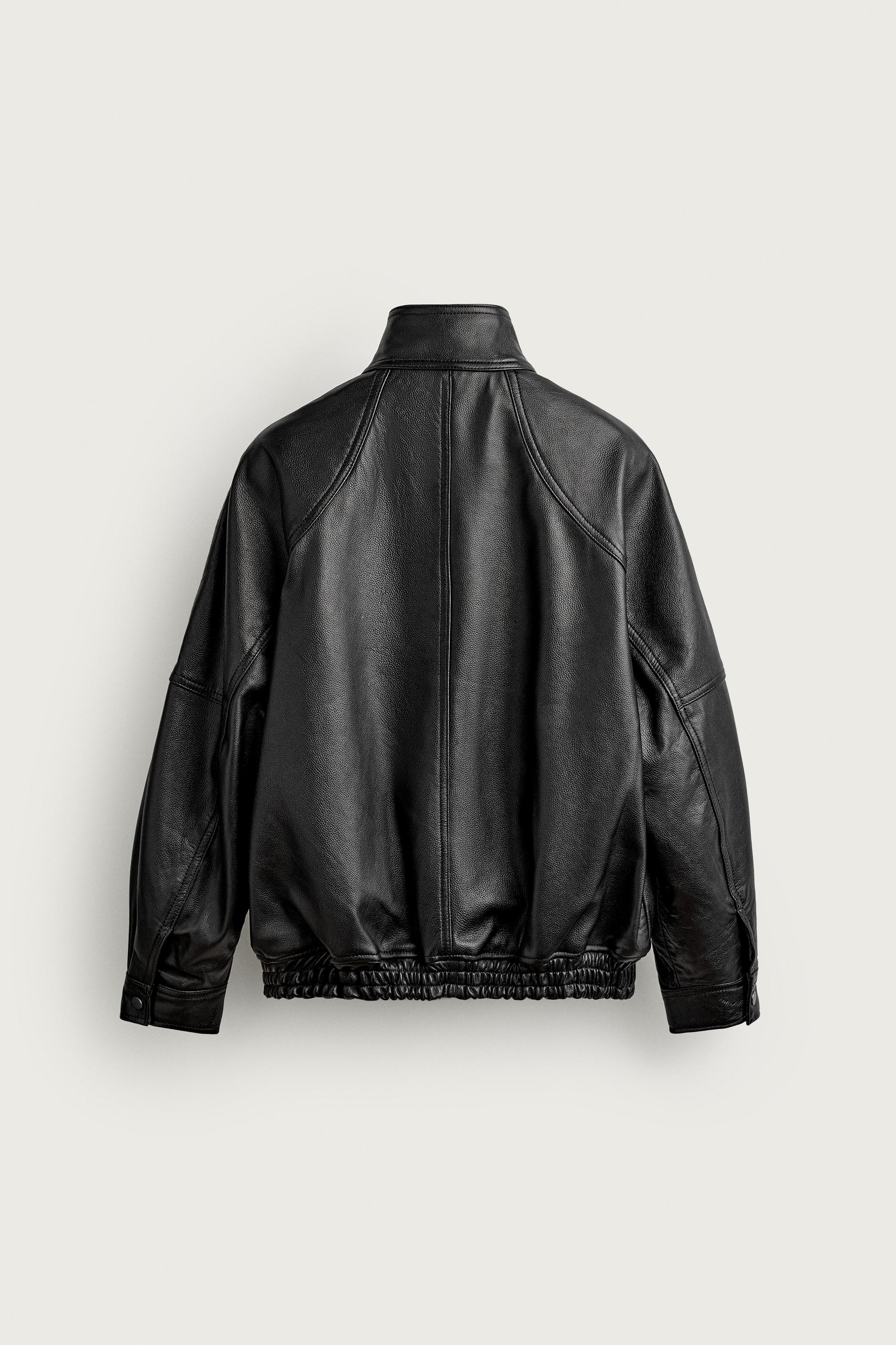 RELAXED FIT LEATHER JACKET