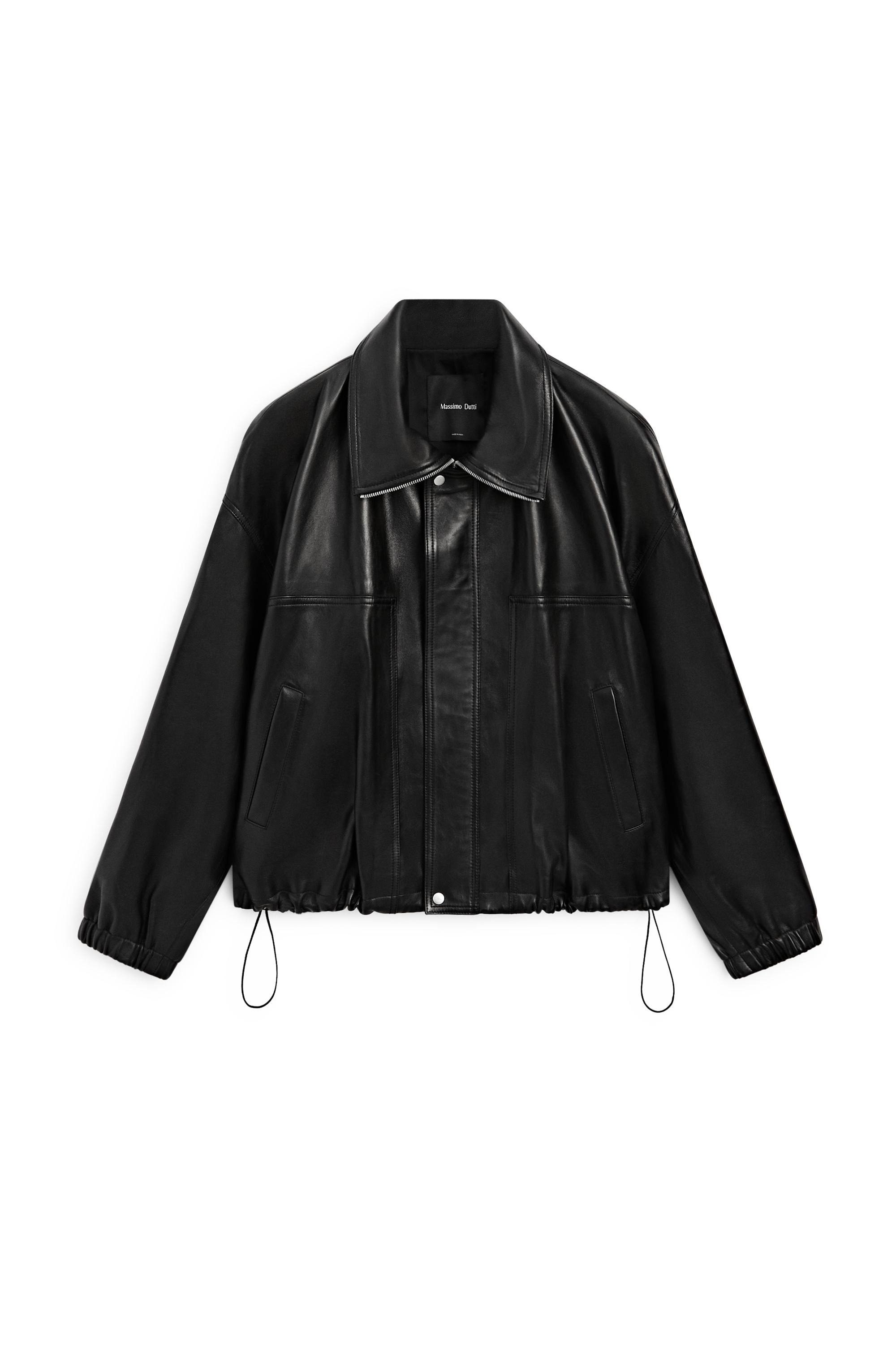 Nappa leather bomber jacket - Black | ZARA United States