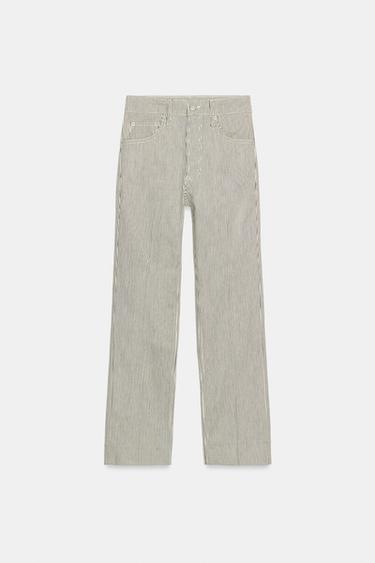 JEAN ZW COLLECTION BOOTCUT CROPPED FLARE TAILLE NORMALE - Écru / Chiné de Zara - Image 5