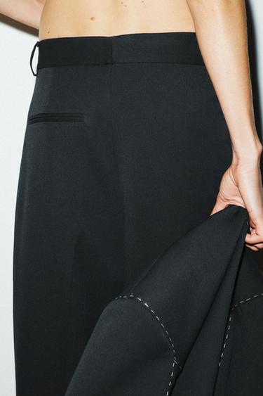 WRAPAROUND TROUSERS WITH TOPSTITCHING - Dark navy by Zara - Image 6