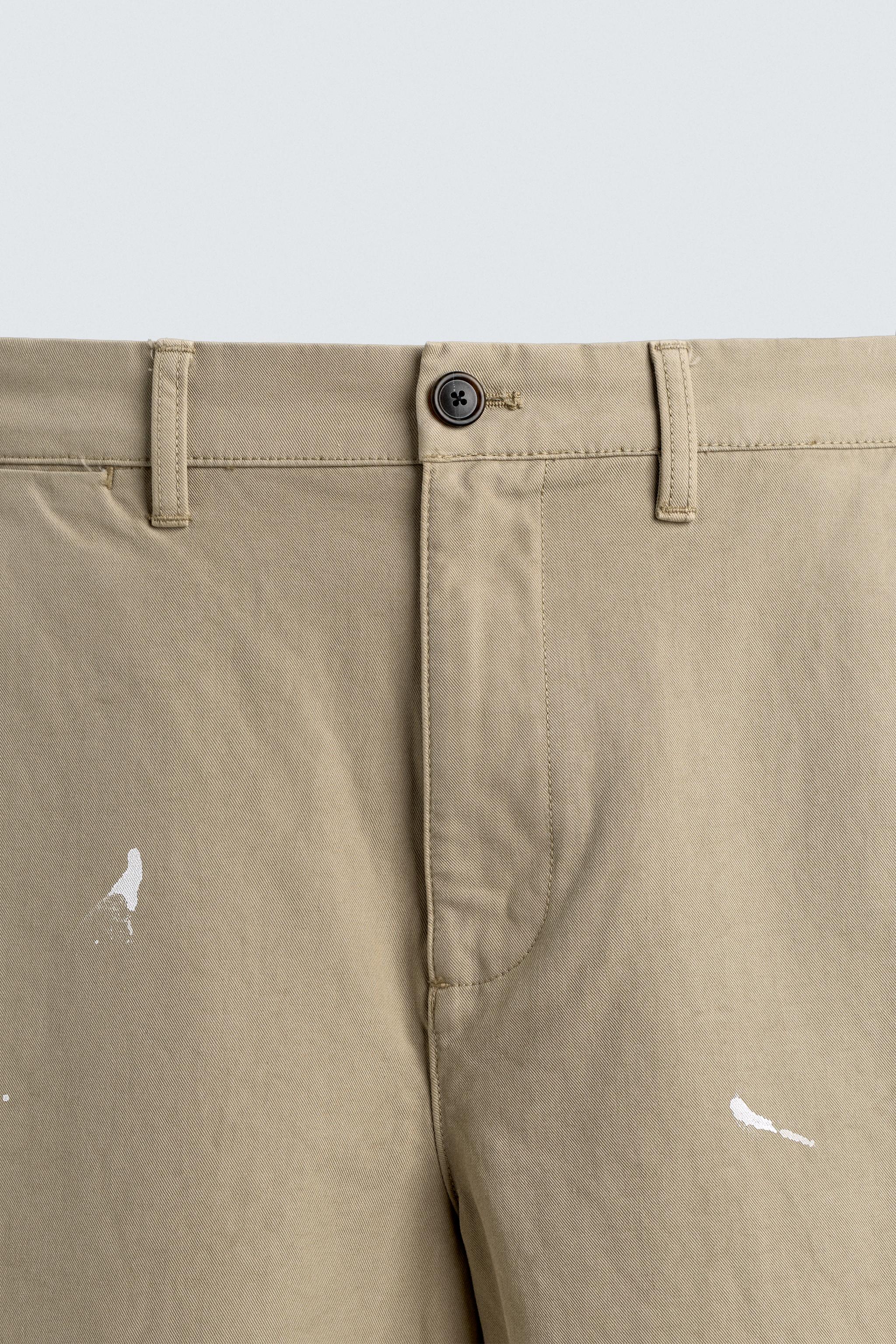 SPLASH EFFECT STRAIGHT FIT CHINO PANTS