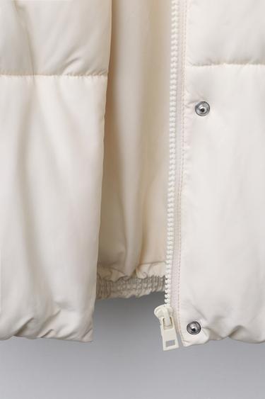 HOODED PADDED JACKET - Ecru by Zara - Image 7