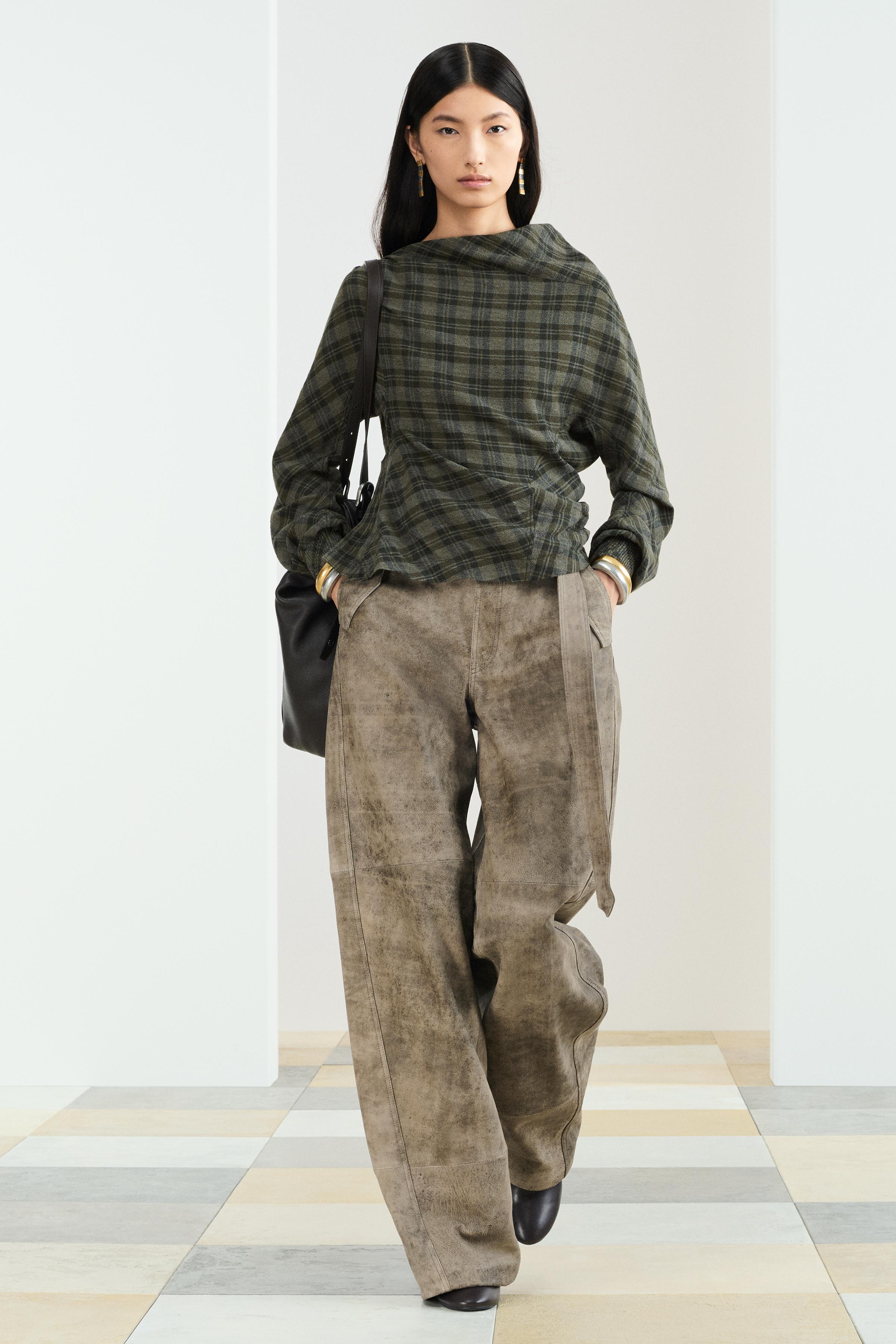 DRPD CHCK WL TP - Gray green | ZARA United States