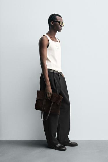 LABEL TANK T-SHIRT - Light beige by Zara - Image 3