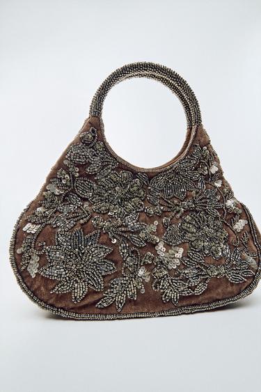 Zara TORBICA S PERLICAMA – Siva