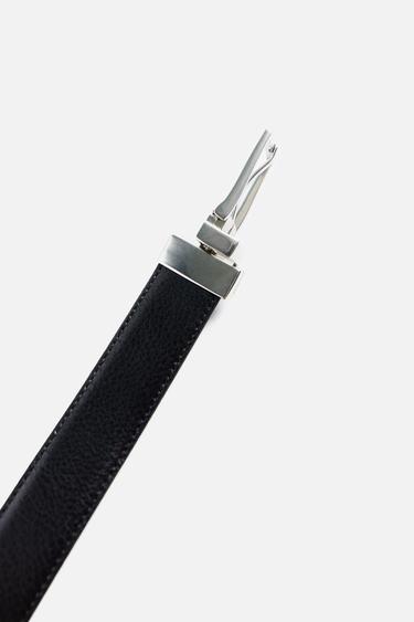 REVERSIBLE LEATHER BELT - Black by Zara - Image 1