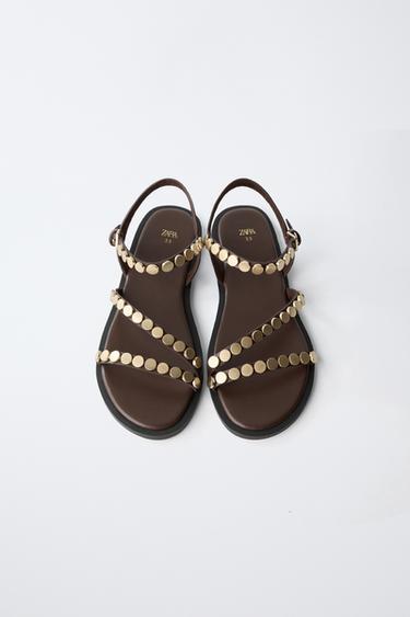 SANDALES À CLOUS - Marron de Zara - Image 3