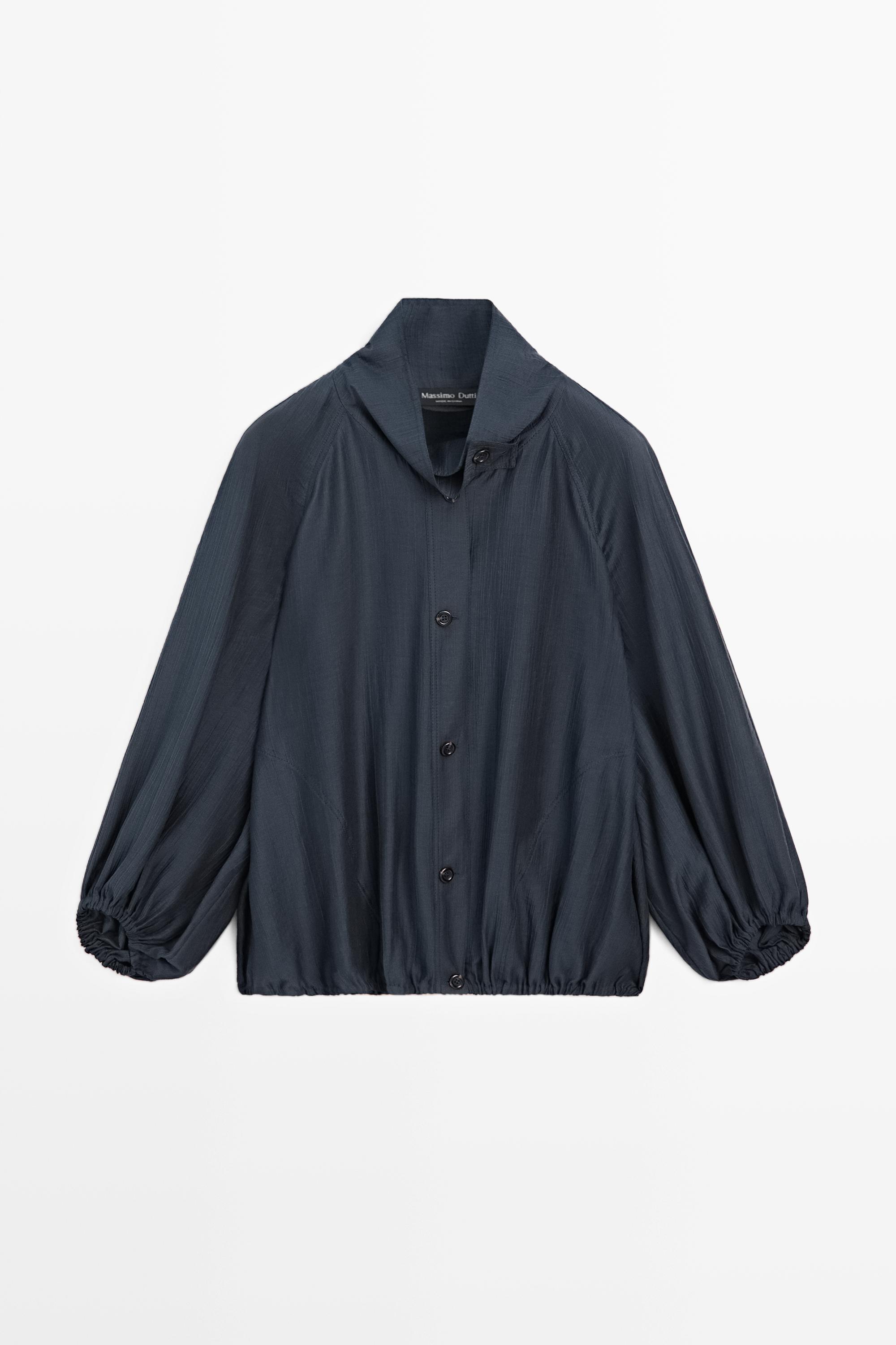 Veste bomber fluide détail froncé