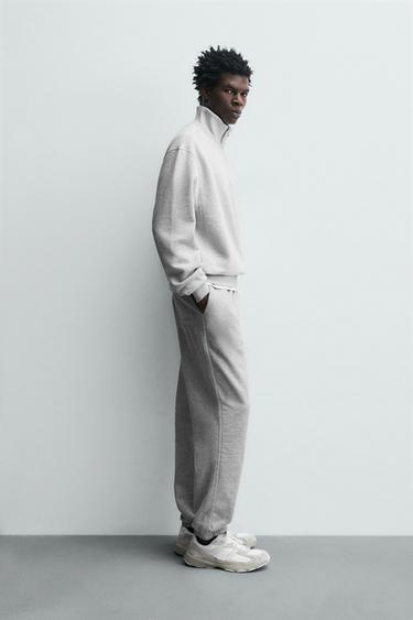 PANTALON JOGGER REGULAR FIT BASIQUE - Gris chiné de Zara - Image 3