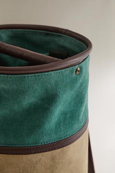 SAC EN TISSU GOLF - Écru / Vert de Zara - Image 2