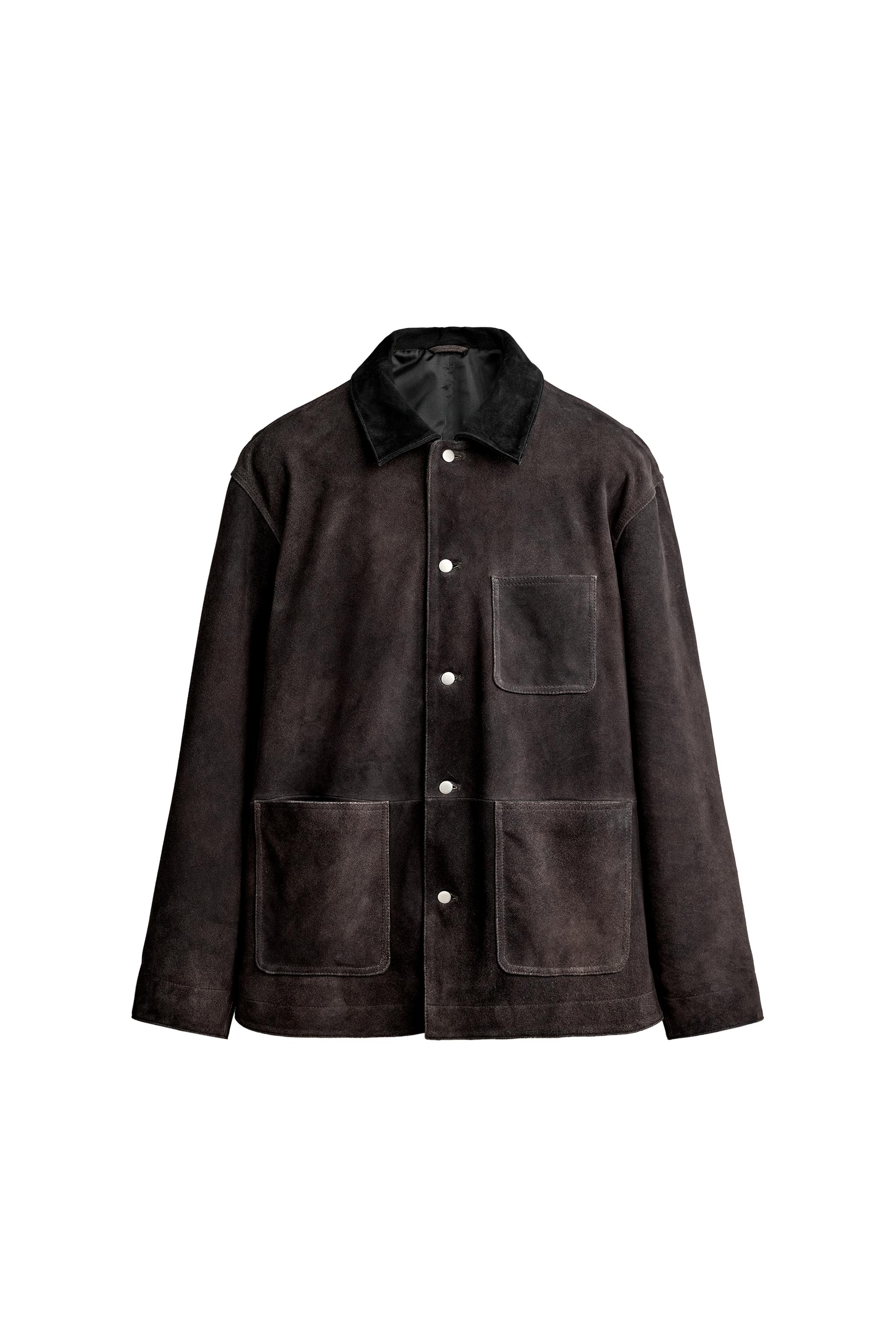 スエードレザー ユーズド加工ジャケット - カーボングレー | ZARA