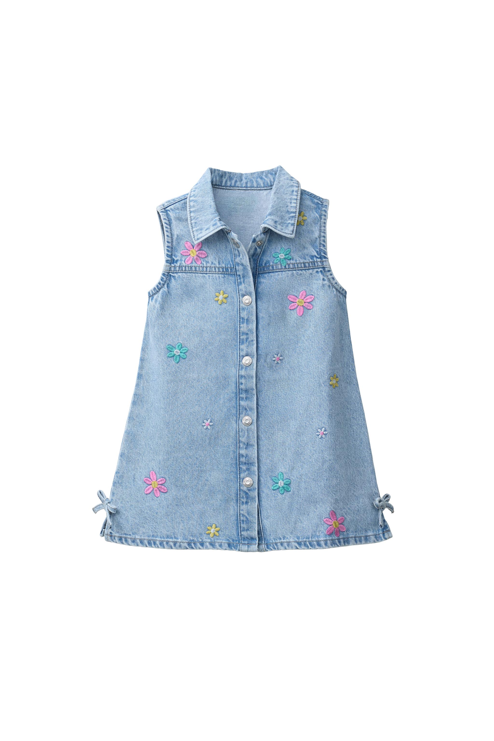 EMBROIDERED FLORAL DENIM DRESS - Blue | ZARA United States EMBROIDERED FLORAL DENIM DRESS - Blue | ZARA United States