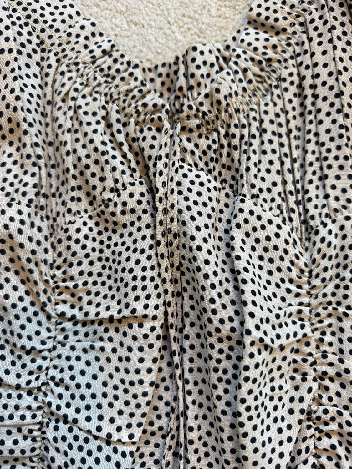 DRAPED POLKA DOT DRESS - Image 2