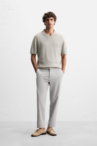 TEXTURED COMFORT TROUSERS - Light grey by Zara