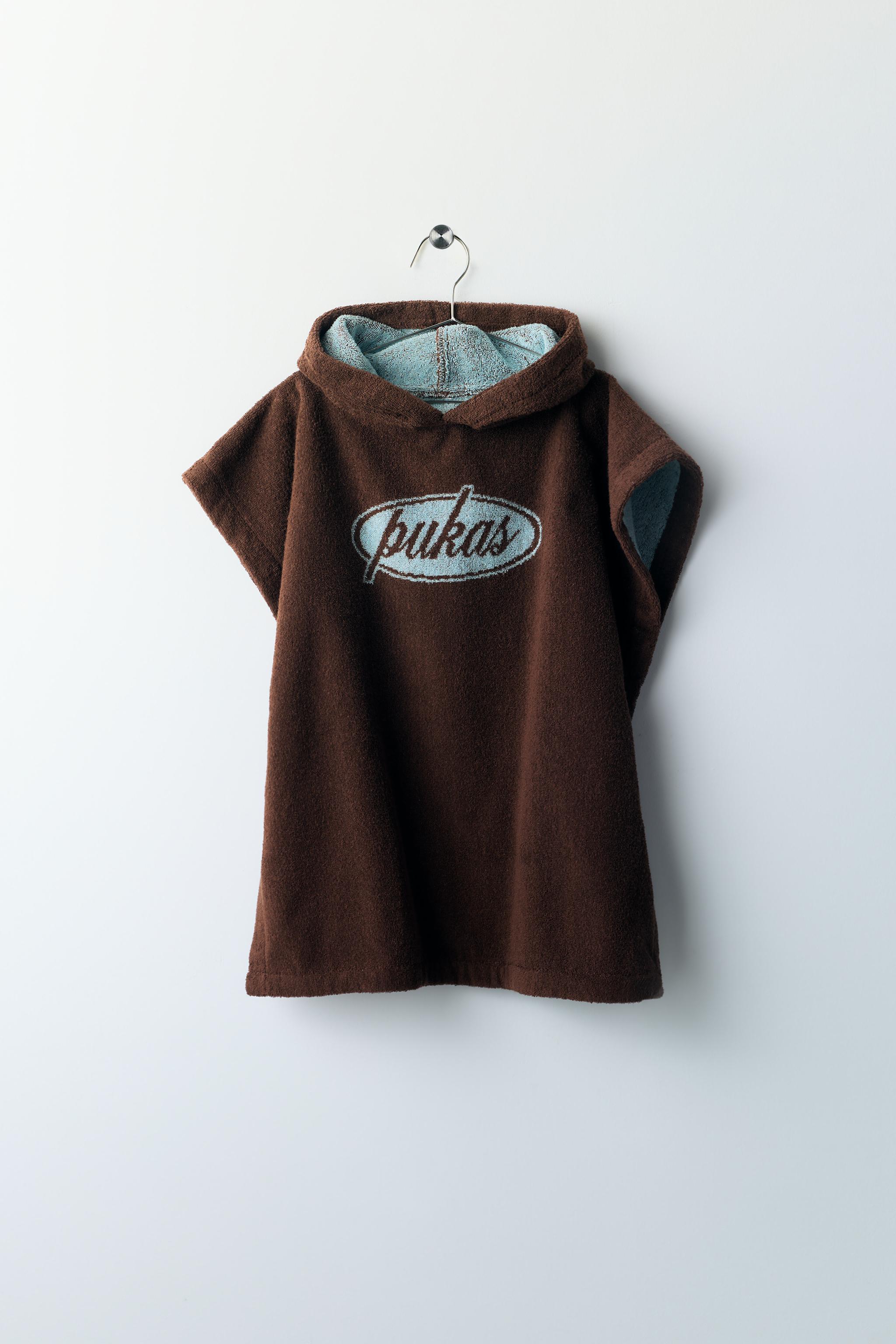 PUKAS SURF TERRYCLOTH PONCHO — Brown-Blue
