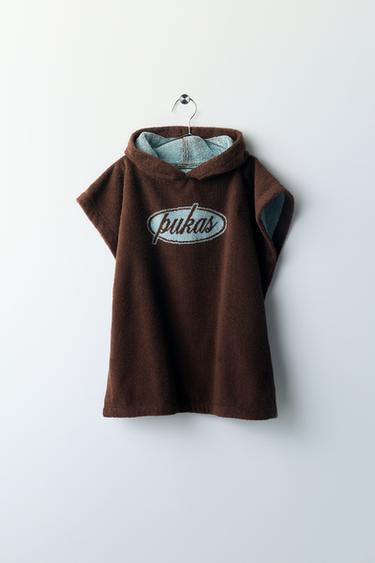 PONCHO TOALHA PUKAS SURF - Castanho-Azul da Zara