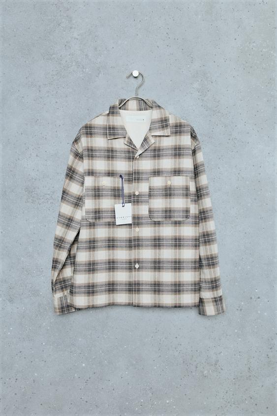 STORIESZ - BOWLING SHIRT CHECK PRINT - Light sand by Zara - Image 0
