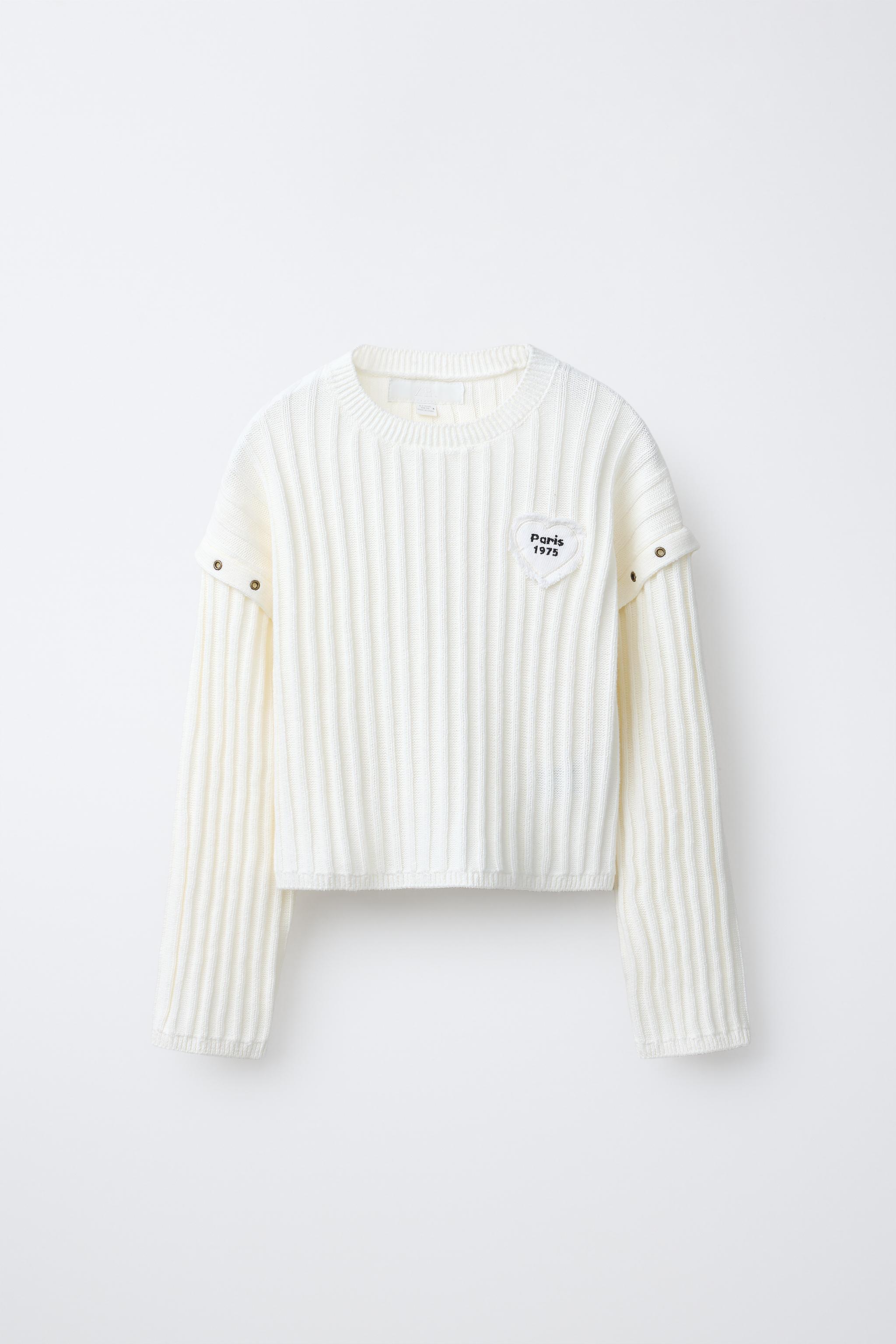 HEART PATCH KNIT JUMPER - Ecru | ZARA United States