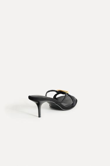 LEATHER SANDALS WITH METAL DETAIL 50TH ANNIVERSARY - Black by Zara - Image 4