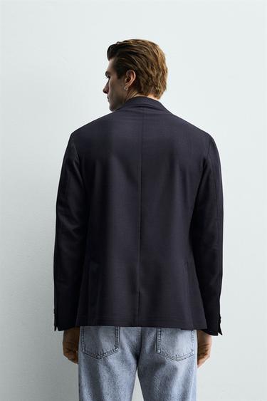RELAXED FIT TEXTURED BLAZER - Navy blue by Zara - Image 2