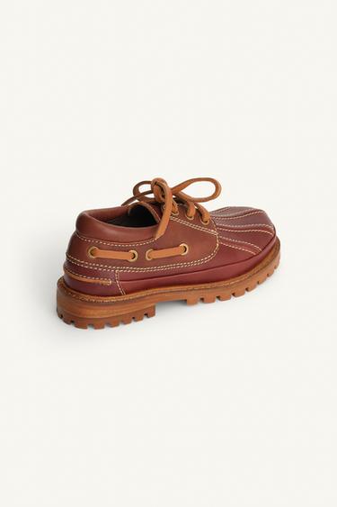 LIMITED EDITION LEATHER DECK SHOES - Brown by Zara - Image 5