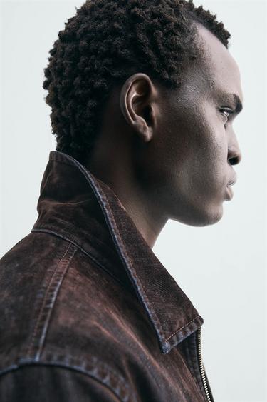 FLOCKED VELVET JACKET - Brown by Zara