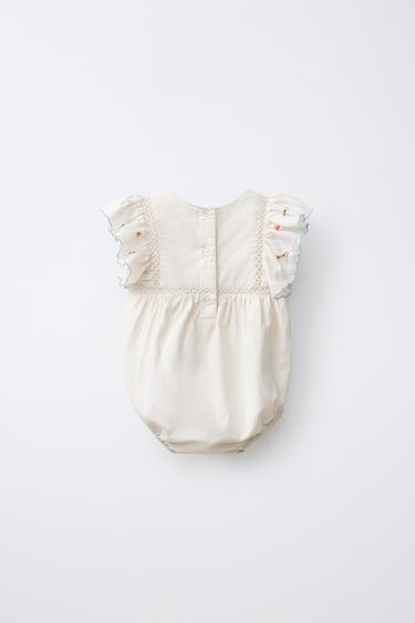 BODY FLEUR BRODÉE - Écru de Zara - Image 1
