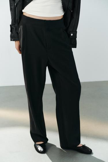 PLEATED FLOWING TROUSERS - Black by Zara