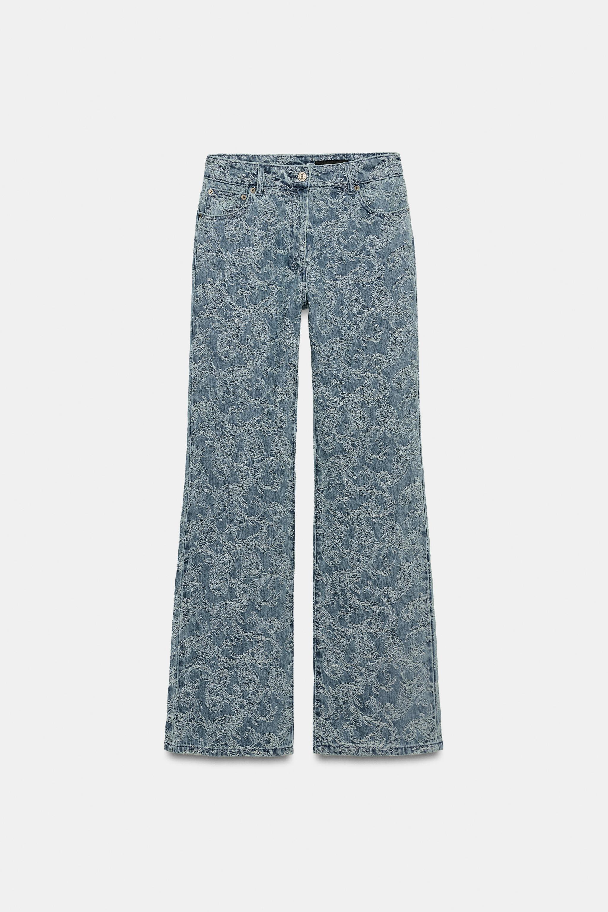 ZW COLLECTION HIGH-RISE JACQUARD FLARE JEANS
