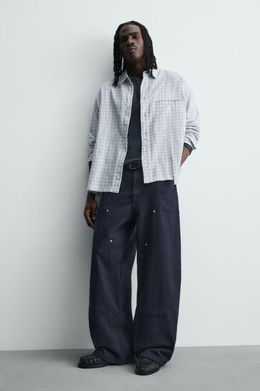 PANTALON DE CHARPENTIER À CLOUS - Bleu marine de Zara - Image 4